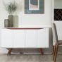 Tudor 53.15 Sideboard with 4 Shelves in White Matte and Maple Cream