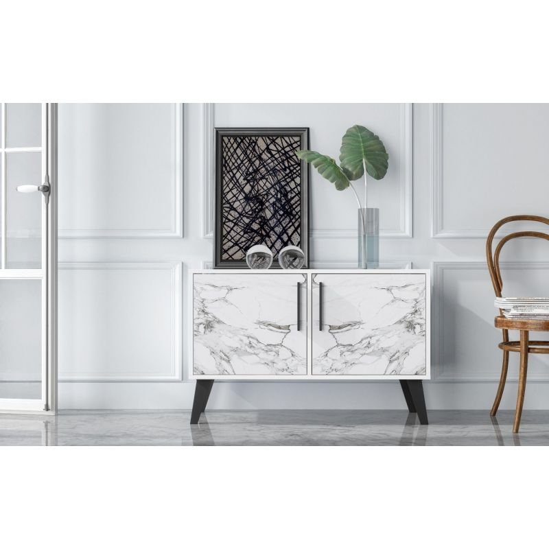 Amsterdam Double Side Table 2.0-White Marble