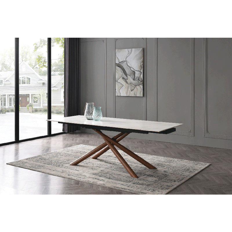 9063 Ceramic Extendable Dining Table 63"