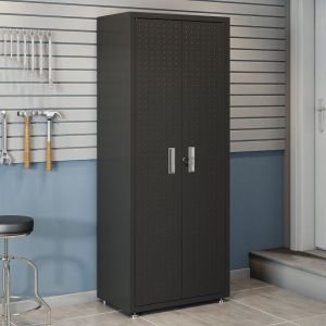 Fortress 74.8" Tall Garage Cabinet in Charcoal Grey
