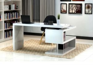 A33 Modern Office Desk, Matte White