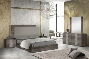 Portofino Premium Bedroom Set, Oak/Beige