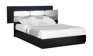 Manhattan King Size Bed, High Gloss Black