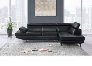 U9782 PVC Sectional Sofa, Black