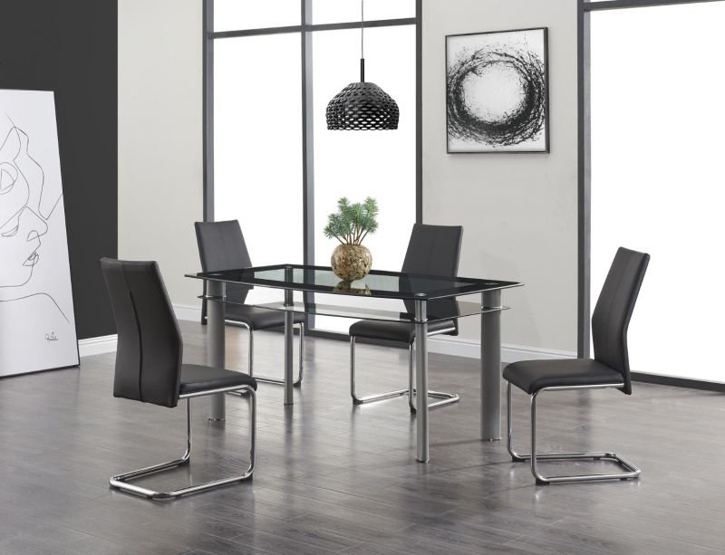 D1058DT W/D41DC Black Dining Room Set