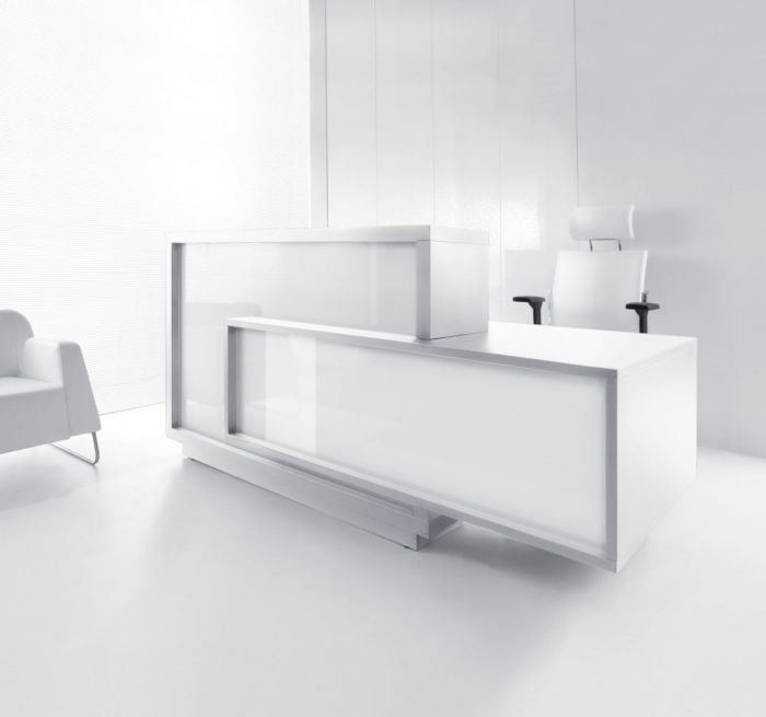 Foro Reception Desk Left Handed Counter White