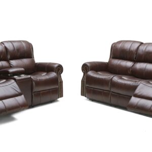 057 Motion Leather Sofa, Love, and Chair