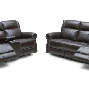 063 Motion Leather Sofa, Love, and Chair