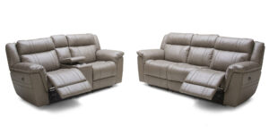 1751 Motion Leather Sofa, Love, and Chair
