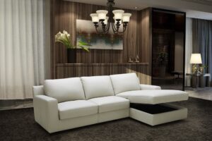Lauren Premium Sectional Sleeper in Light Grey