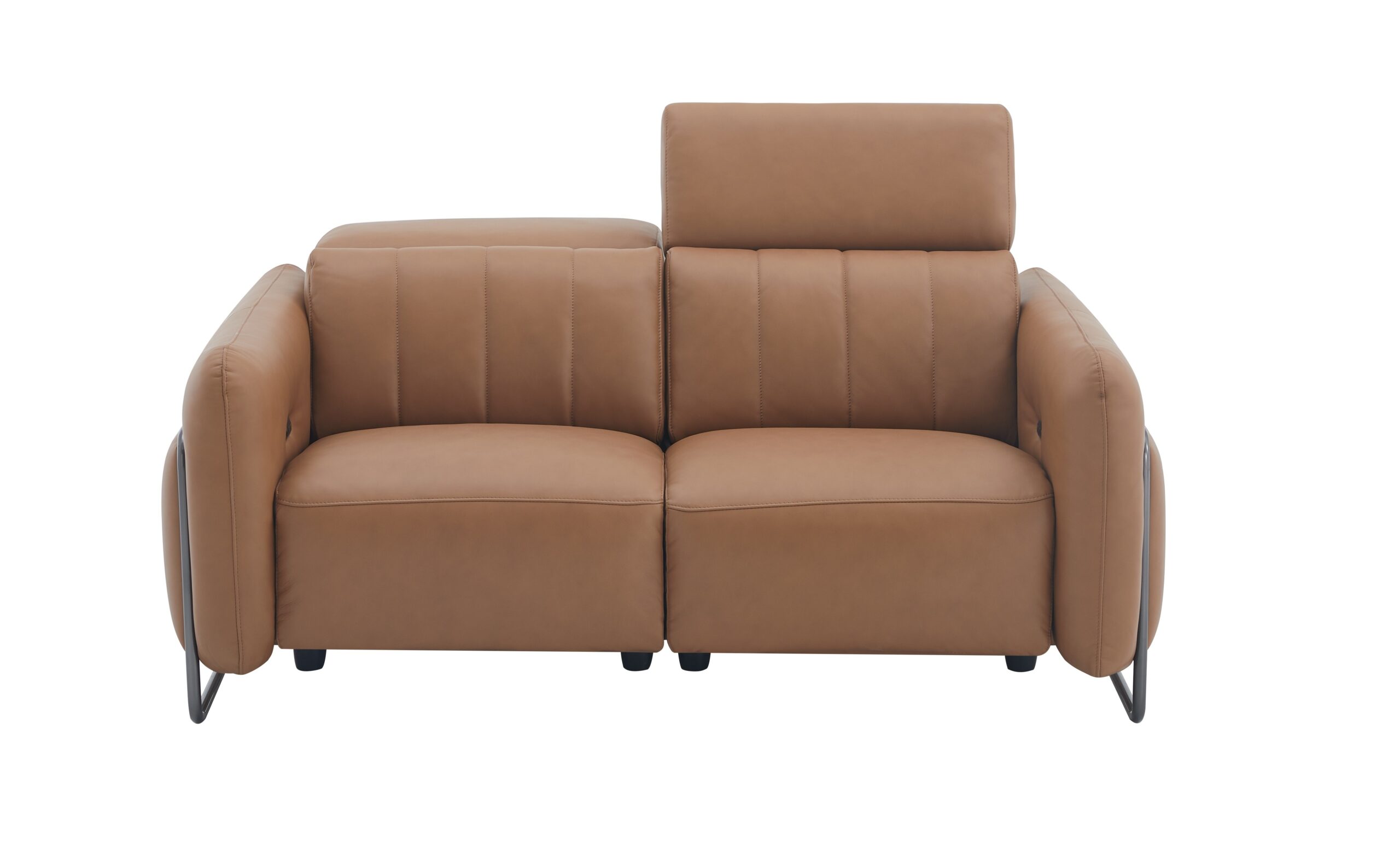 President Leather Love seat in Cognag