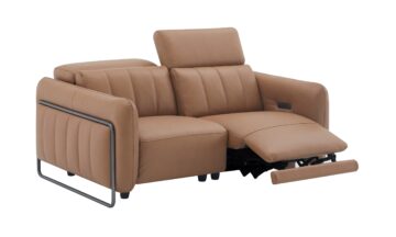 President Leather Sofa Set in Cognag