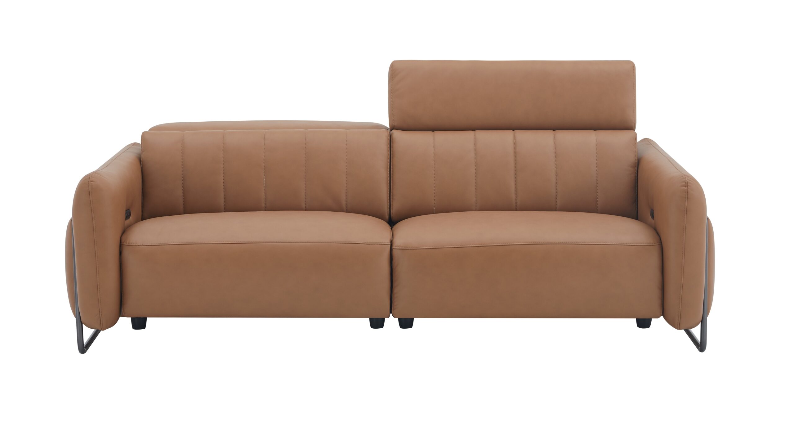 President Leather Sofa Set in Cognag - Image 4