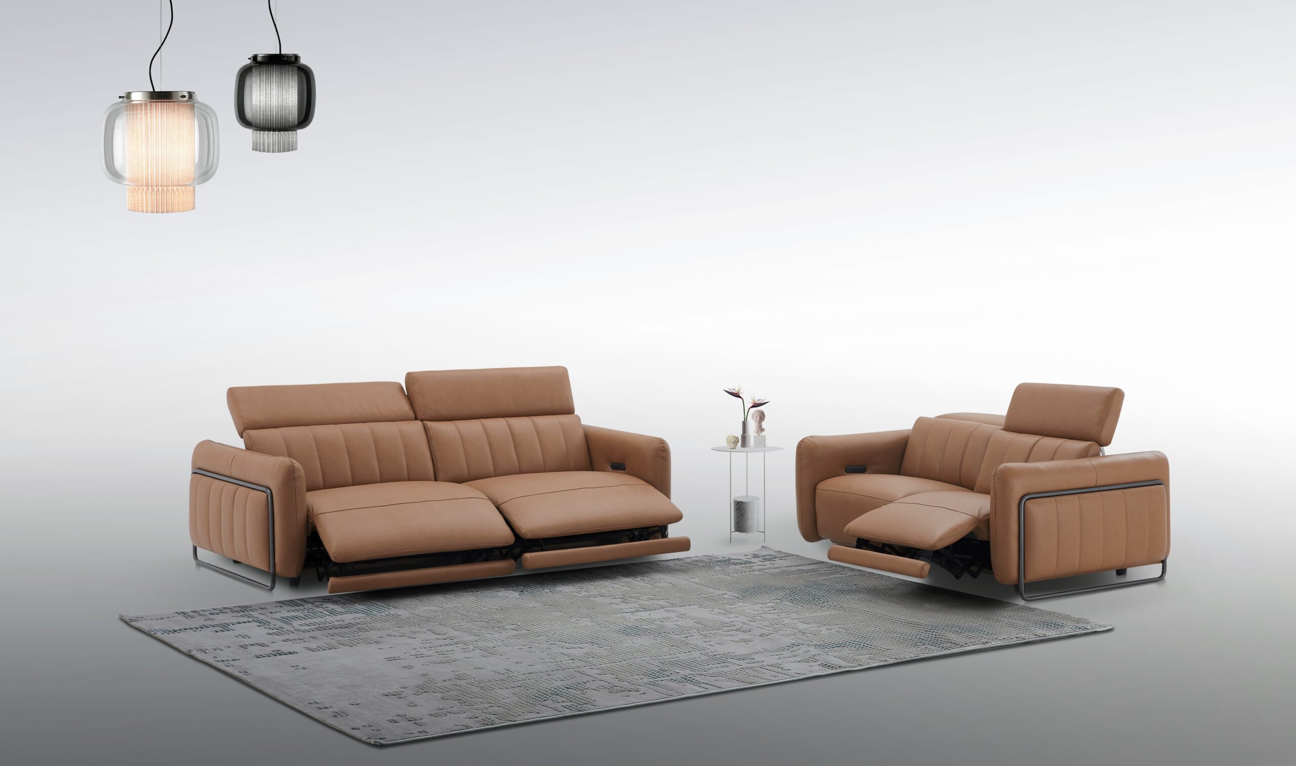 President Leather Love seat in Cognag - Image 5
