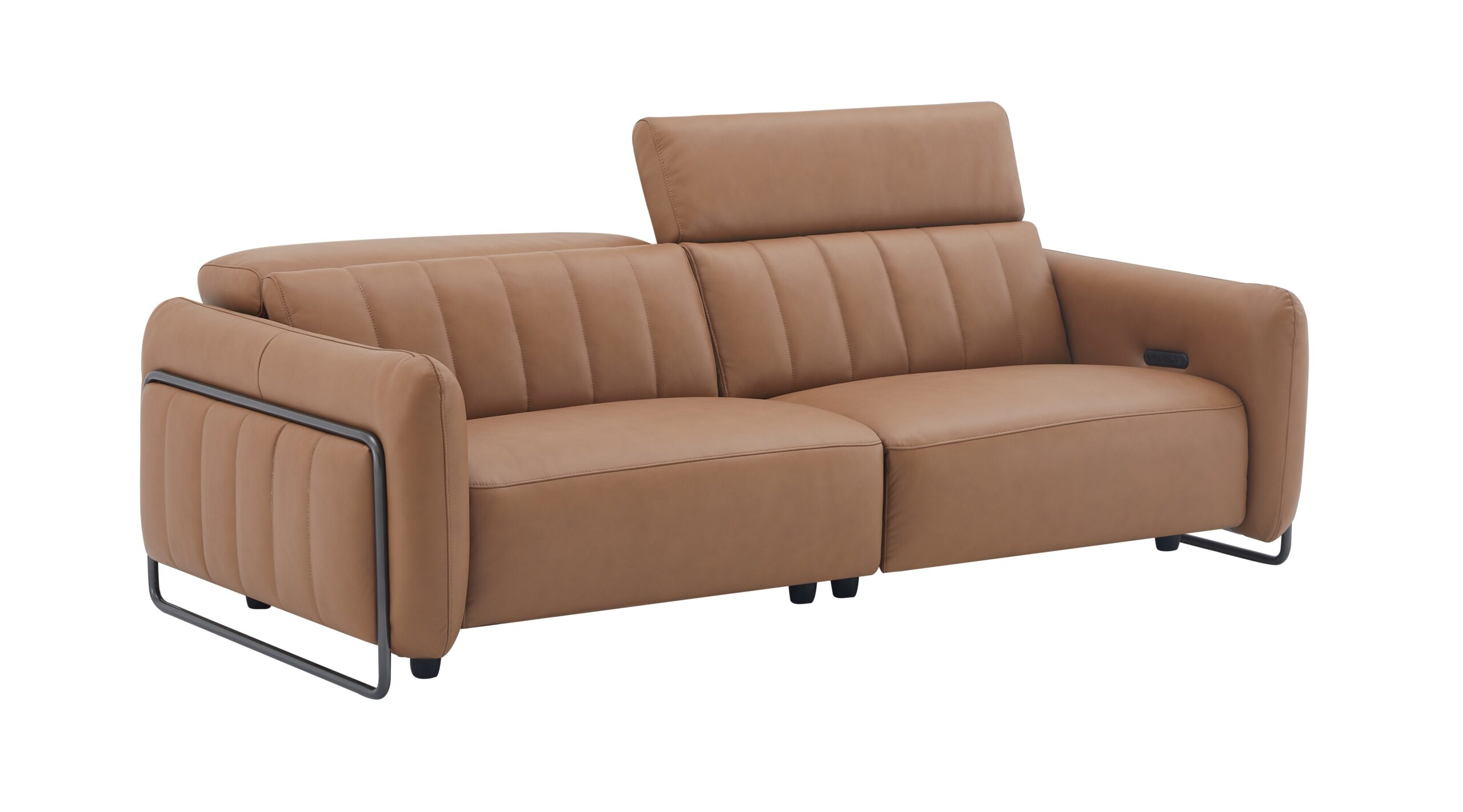 President Leather Sofa Set in Cognag - Image 6