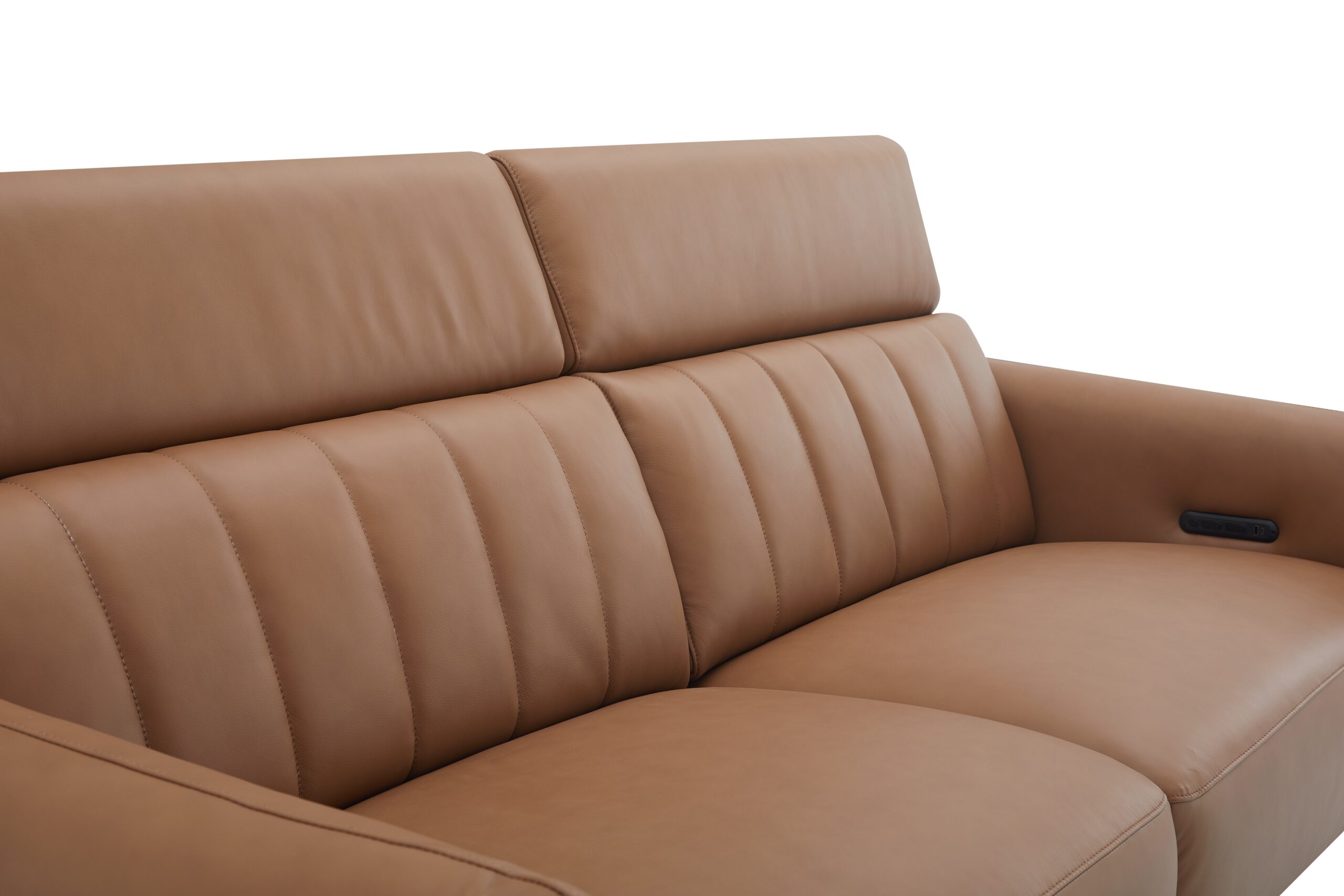 President Leather Sofa Set in Cognag - Image 7