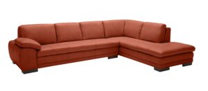 625 Italian Leather Sectional in Pumpkin