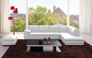 625 Italian Leather Sectional in White