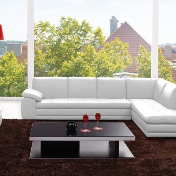625 Italian Leather Sectional in White