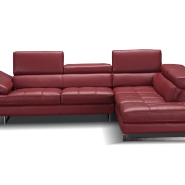 A761 Italian Leather Sectional in Red