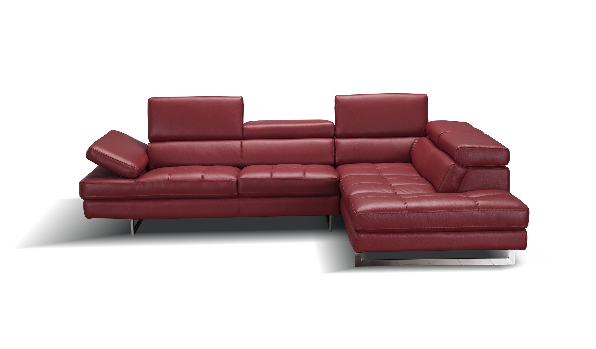 A761 Italian Leather Sectional in Red