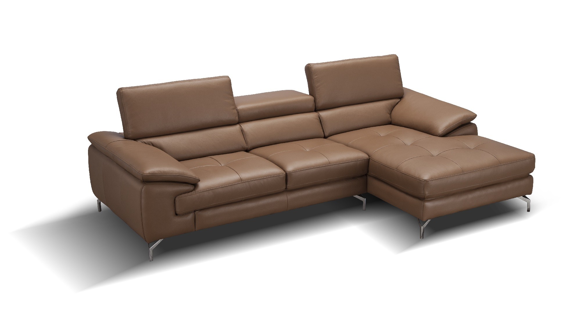 A973b Premium Leather Sectional in Caramel - Image 3