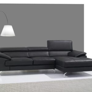 A973b Premium Leather Sectional in Black