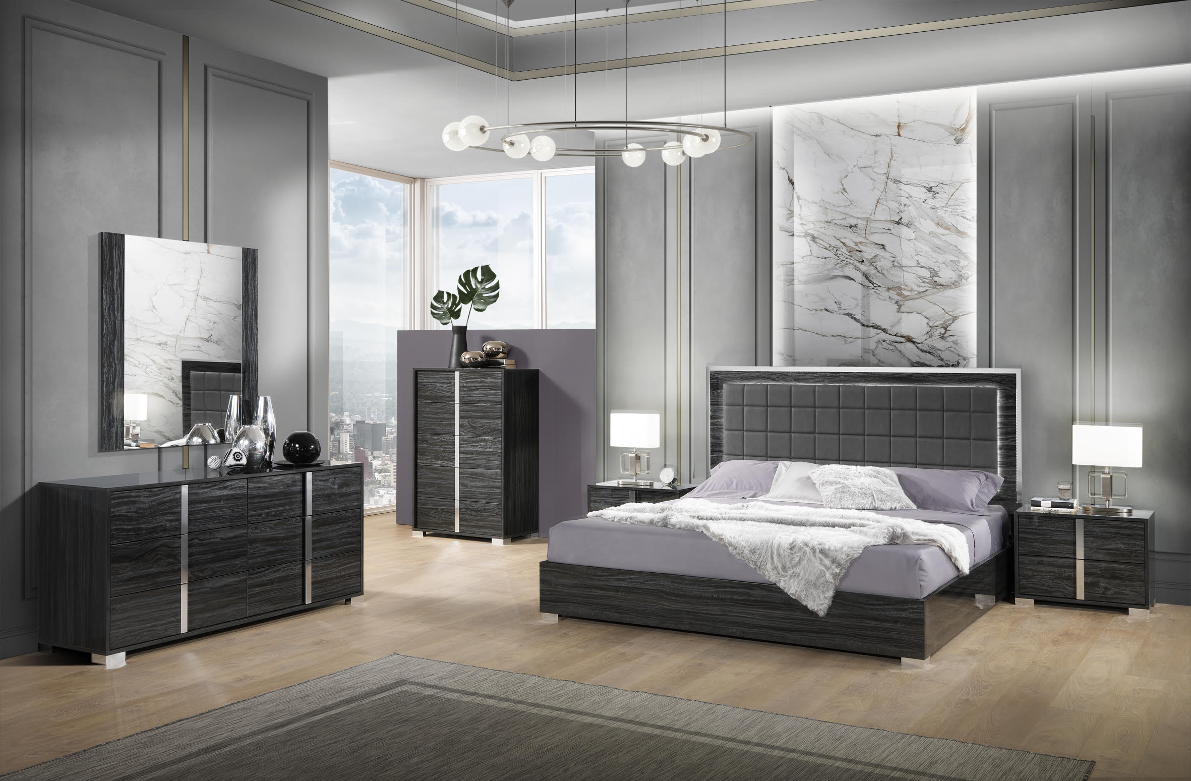 Alice Bedroom Collection in Gloss Grey - Image 8