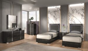 Alice Bedroom Collection in Gloss Grey