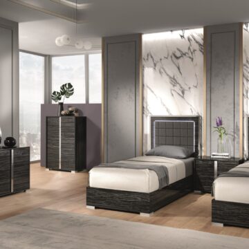 Alice Bedroom Collection in Gloss Grey