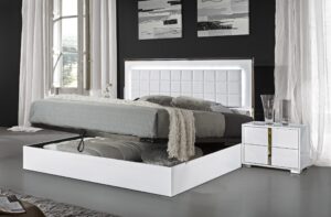 Alice Storage Bed in White High Gloss