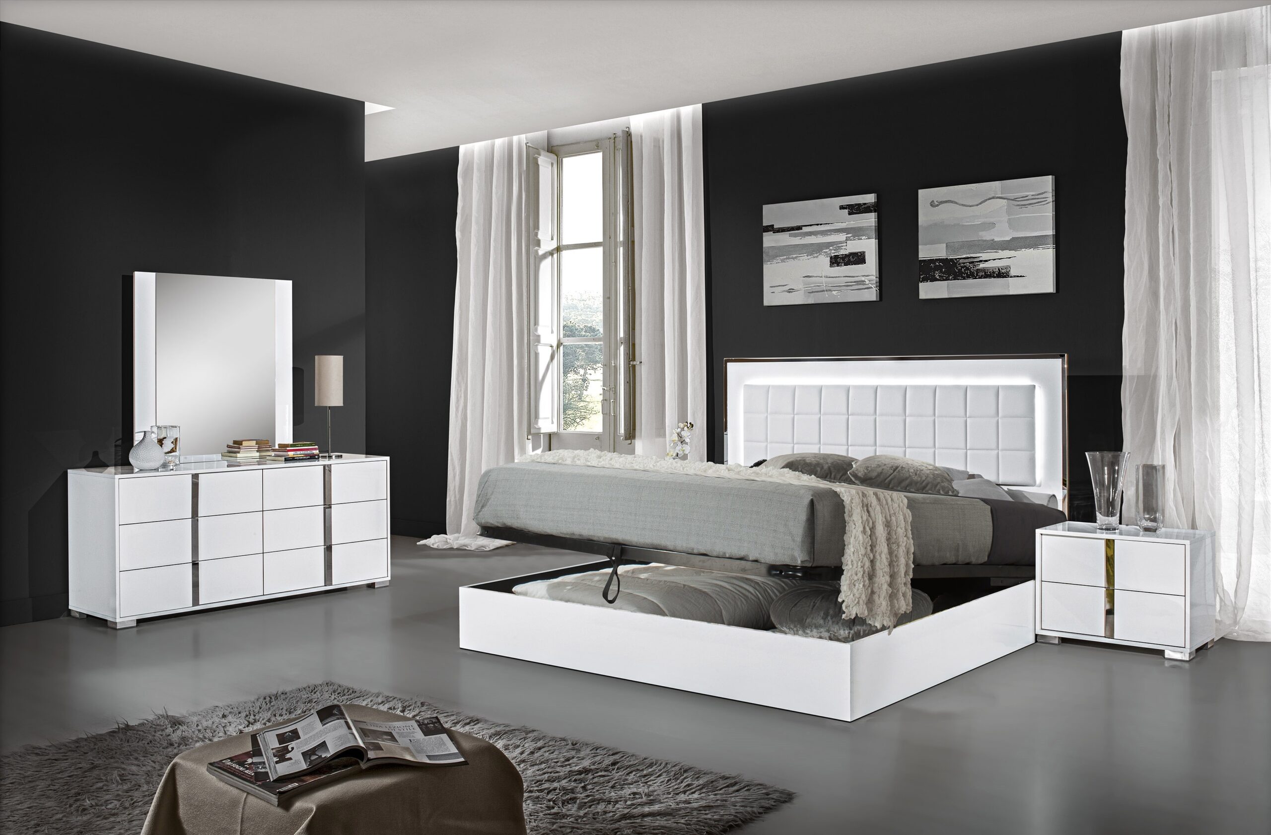 Alice Storage Bed in White High Gloss - Image 8