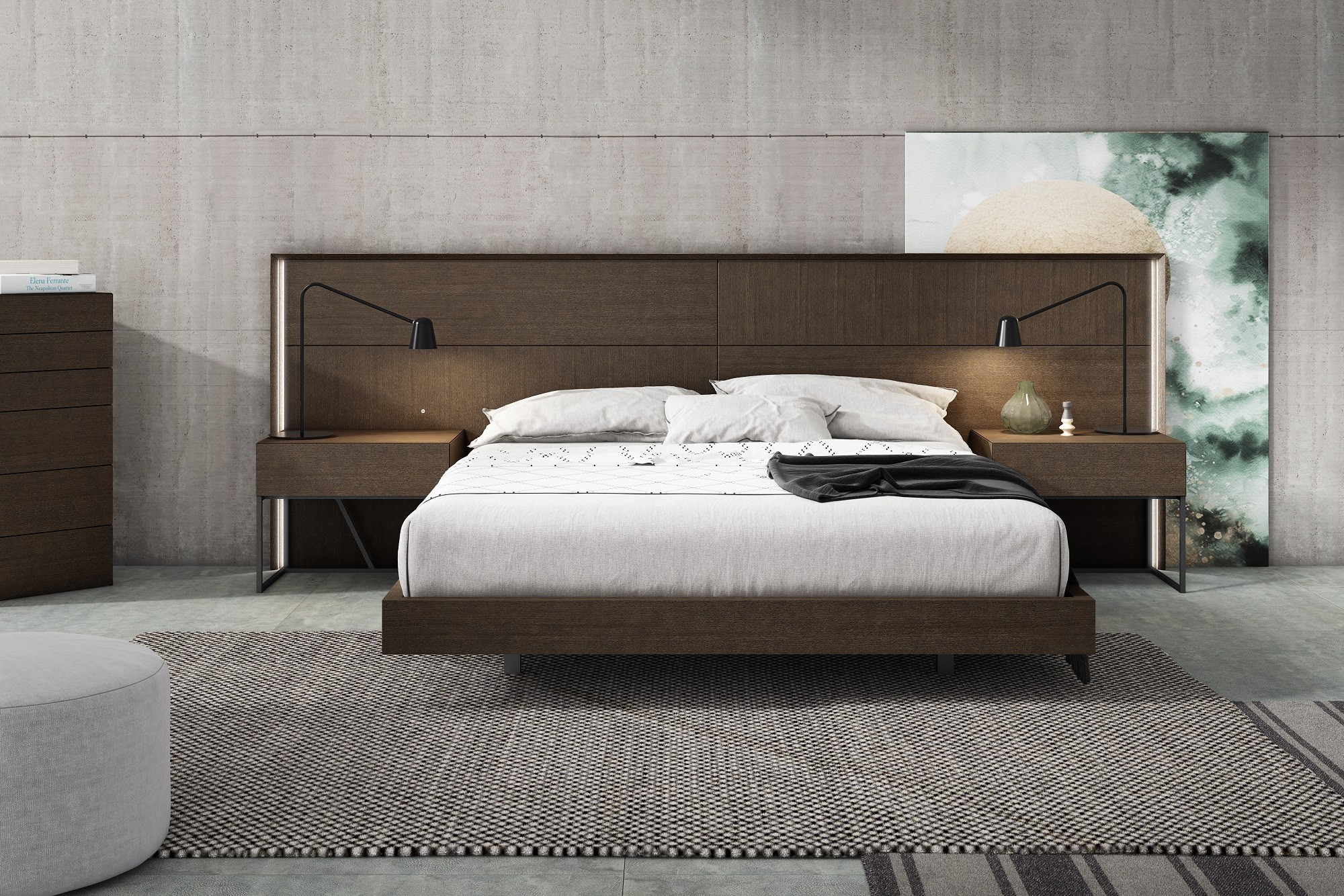 Almada Premium Bedroom Set in Ash