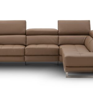 The Annalaise Recliner Leather Sectional in Caramel