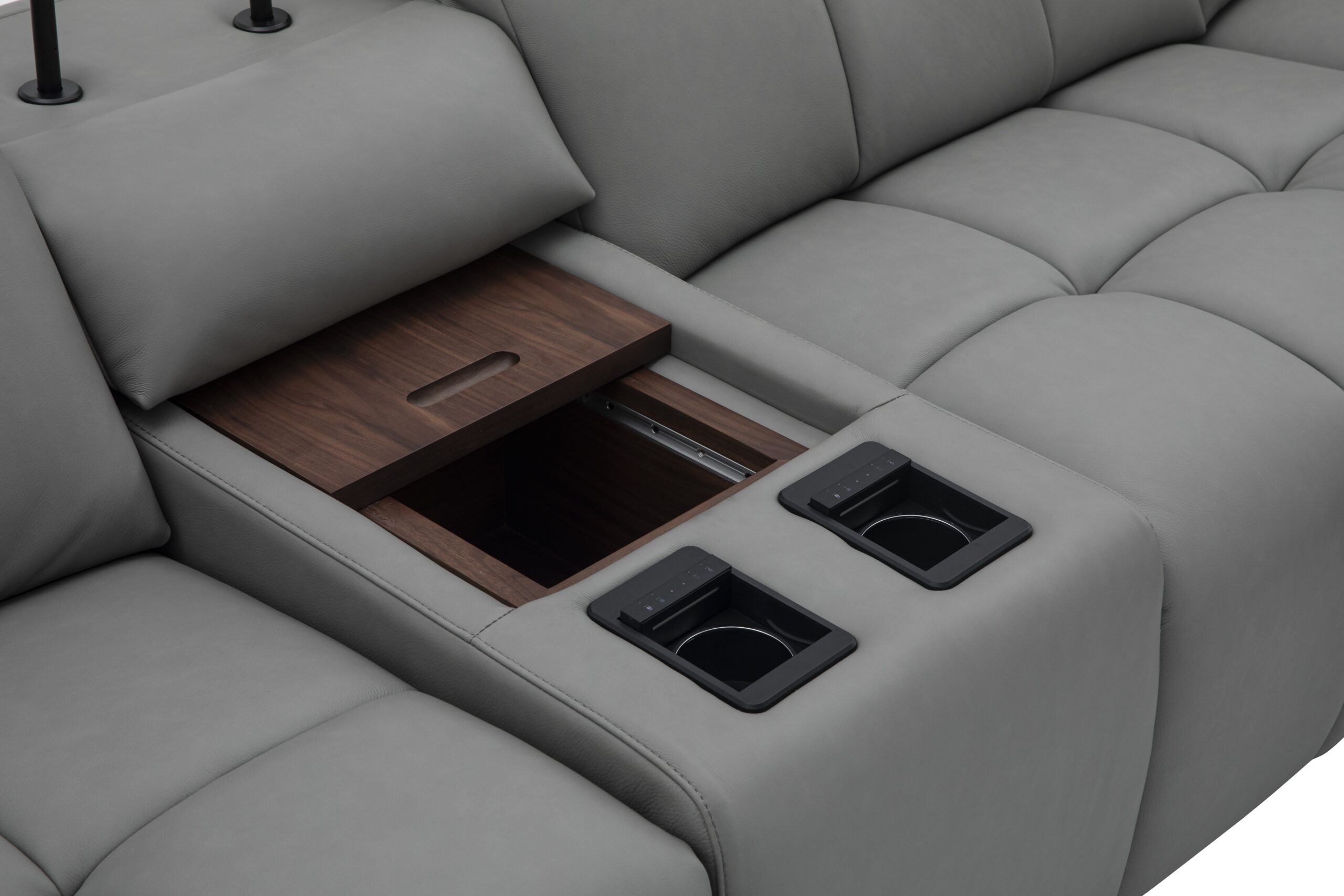 Beaumont Dark Gray Leather Sectional - Image 4