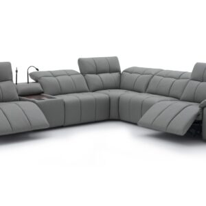Beaumont Dark Gray Leather Sectional