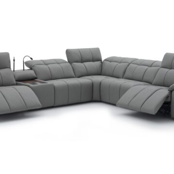 Beaumont Dark Gray Leather Sectional