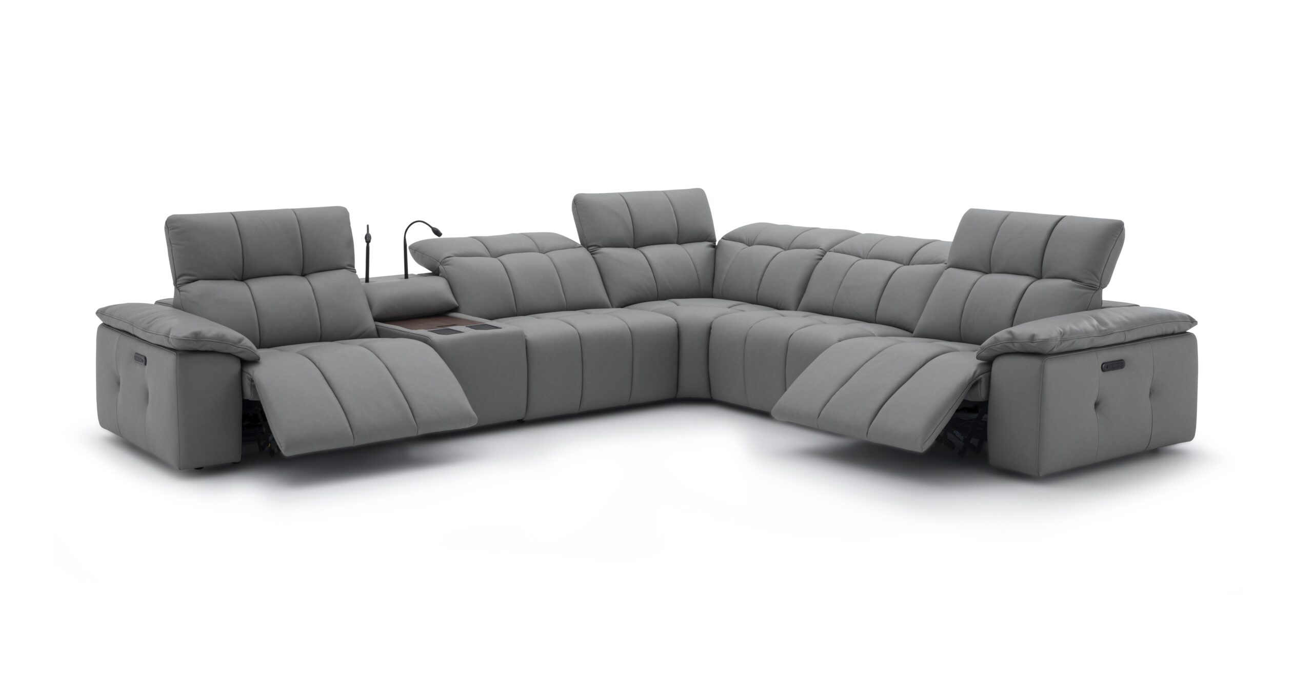 Beaumont Dark Gray Leather Sectional