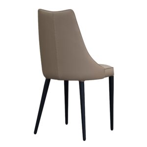 Bosa Dining Chair in Tan with Black Legs, Set of 2