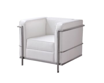 Cour Italian Leather Chair in White