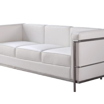 Cour Italian Leather Sofa in White