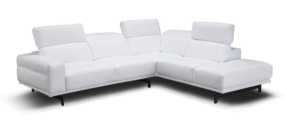 Davenport Leather Sectional in Snow White - Image 6