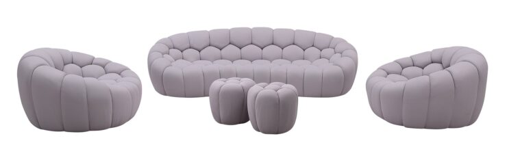 Fantasy Sofa Set in Grey