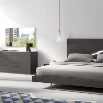 Faro Premium Bedroom Set in Wenge with Light Grey