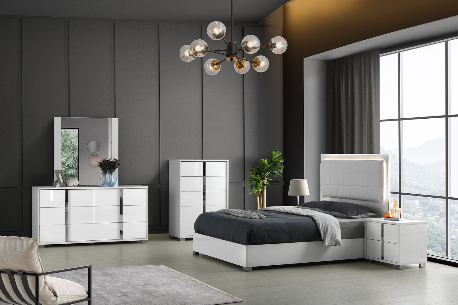 Giulia Bedroom Collection in Gloss White - Image 15