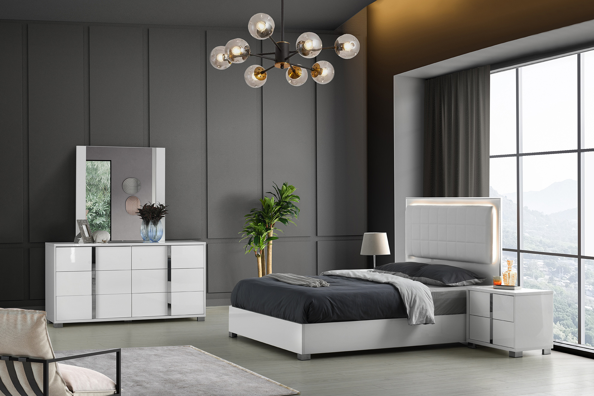 Giulia Bedroom Collection in Gloss White