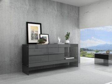 Grey Cloud Modern Buffet in High Gloss
