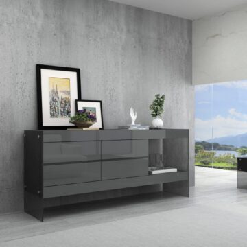 Grey Cloud Modern Buffet in High Gloss