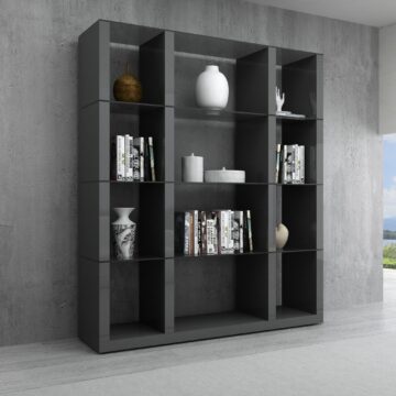 Grey Cloud Wall Unit in High Gloss