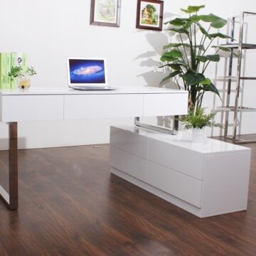 KD12 Modern Office Desk in Matte White